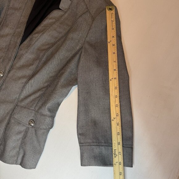 WHBM White House Black Market Blazer Jacket Long Sleeve Women's Size 14 Gray - Picture 12 of 16